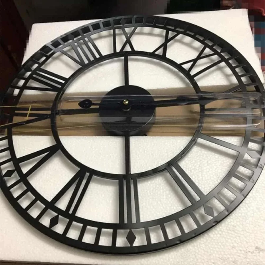 Matte Black Roman Numerals Wall Clock - Image 3